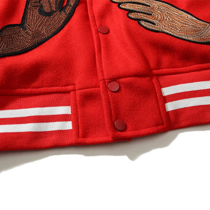 American-style baseball jacket James-style Price Stadium Jacket ¨C a varsity-style sports jacket featuring intricate, full-coverage embroidery.