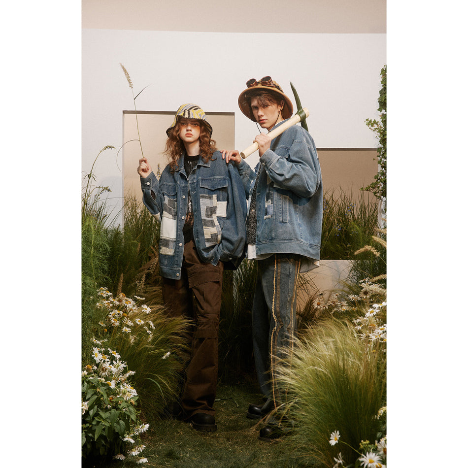 Unisex Jacket Vintage Denim Jacket Fall Loose Jacket