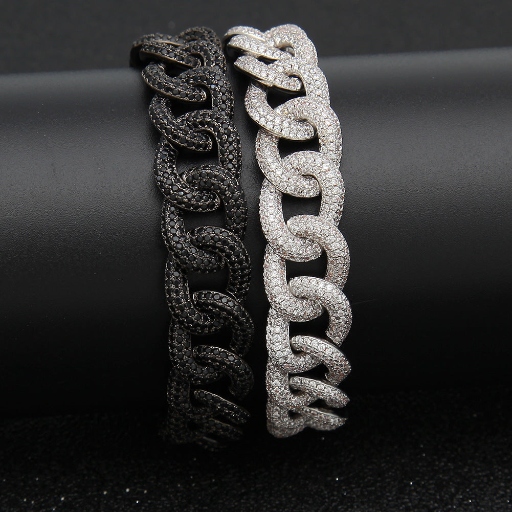 Bracelet Copper with Zircon Cuban Bracelet Hip Hop ins Spectrum St. Valentine's