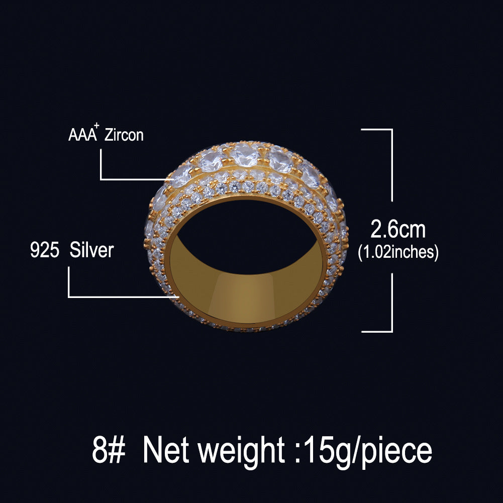 Rings S925 Silver Hip Hop Micro Zircon Ring St. Valentine's