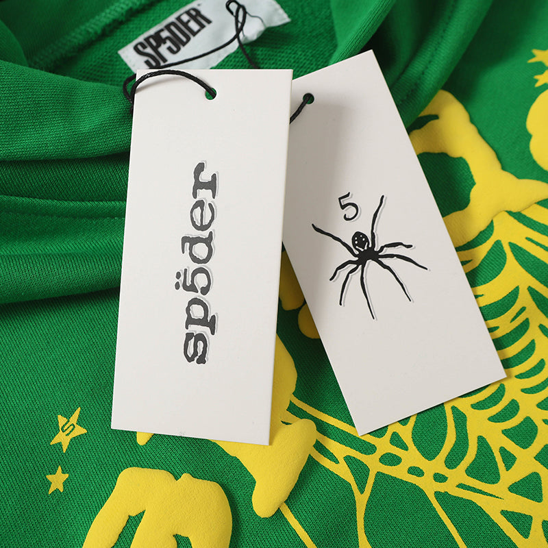 Sp5der Hoodie Cobweb Puff Print Pure Cotton