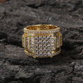 Rings Hip Hop Square Ring Copper Zircon Adjustable St. Valentine's Spectrum