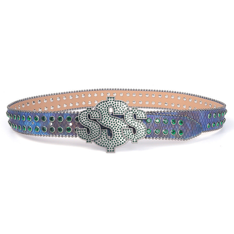 Hip-hop punk rhinestone belt s plate accessories