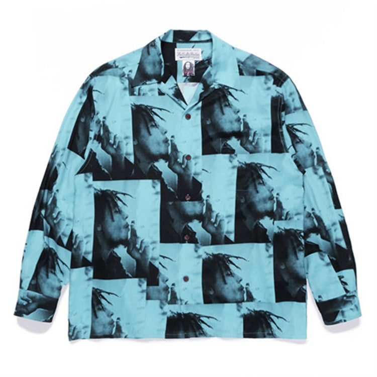 GUILTYPARTIES TIGER Long sleeved shirt BOB MARLEY Reggae rock portrait Hawaiian long sleeved shirt