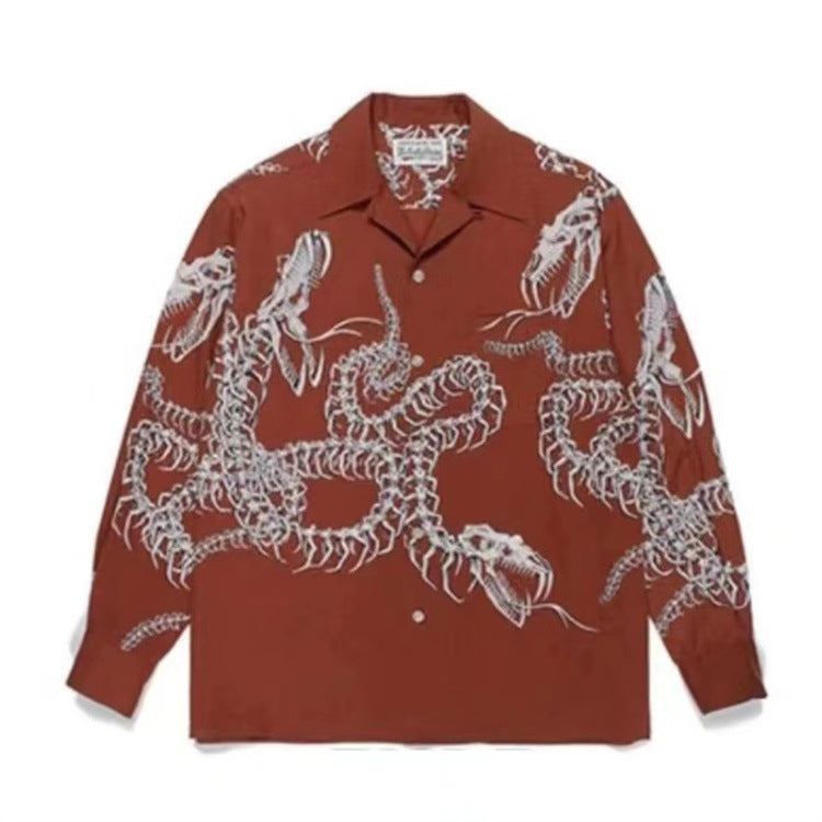 GUILTYPARTIES TIGER Long sleeved shirt 21AW keel cobra, hawaii, heaven tokyo loose long sleeved shirt