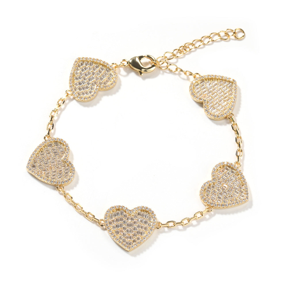 Bracelet Fashion Love Bracelet Miniature Zircon Spectrum St. Valentine's