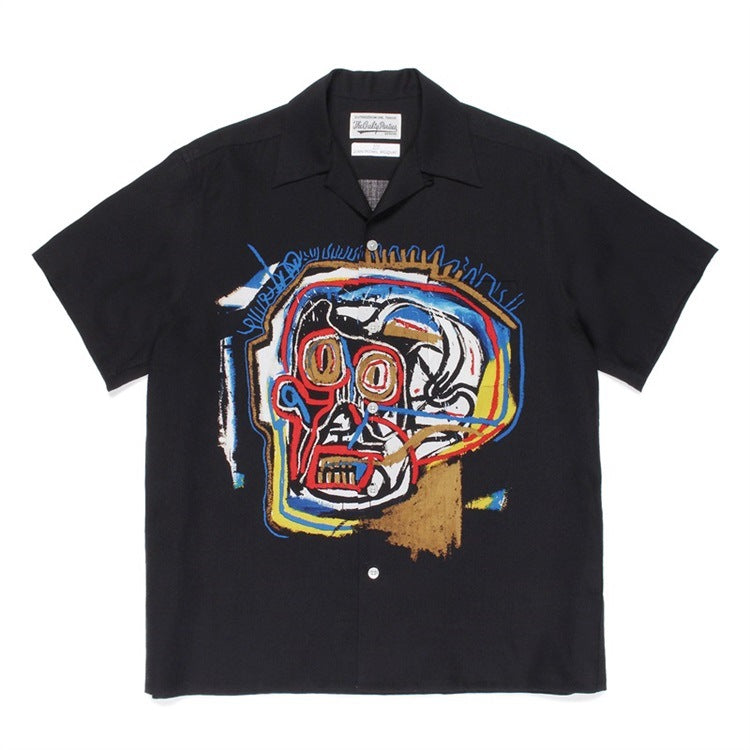 GUILTYPARTIES TIGER Shirts Basquiat graffiti Hawaiian short-sleeved flower shirt for men and women