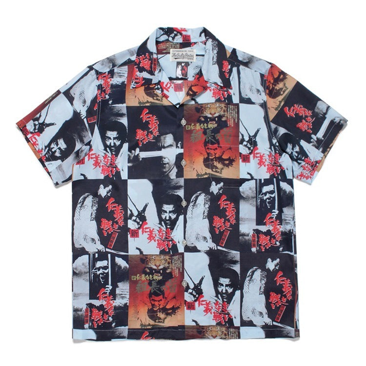 GUILTYPARTIES TIGER Shirts Basquiat graffiti Hawaiian short-sleeved flower shirt for men and women