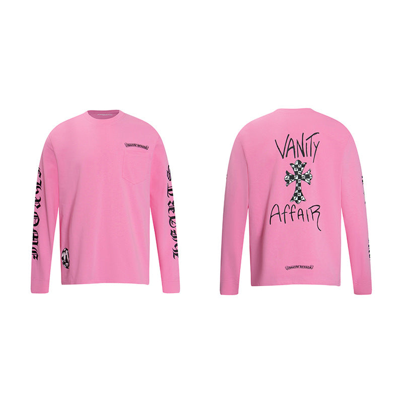 CHH  Heart Long Sleeve Shirt Unisex Fashion Loose Long Sleeve Shirt