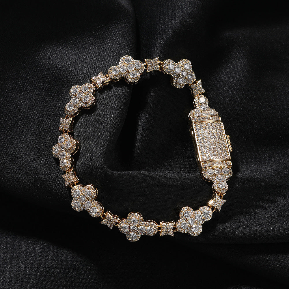 Bracelet 10mm Cross Flower Bracelet Microset Zircon Jewelry Crosses Spectrum St. Valentine's