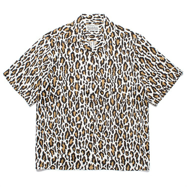 GUILTYPARTIES TIGER Shirts 24AW Leopard print, Hawaiian casual short-sleeved shirt men