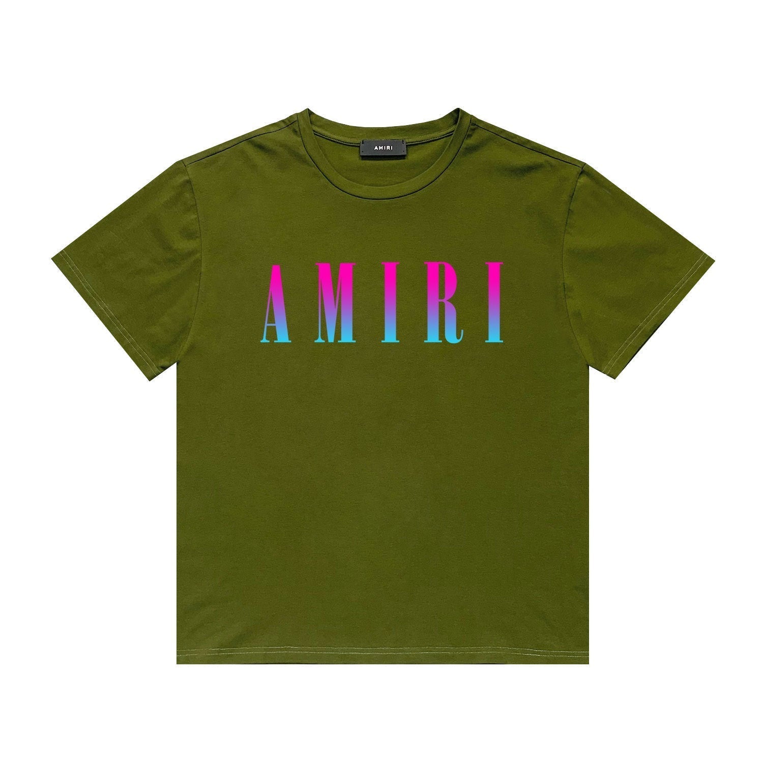 Amiri T Shirt Gradient Letter Flower Casual Short Sleeve T-shirt