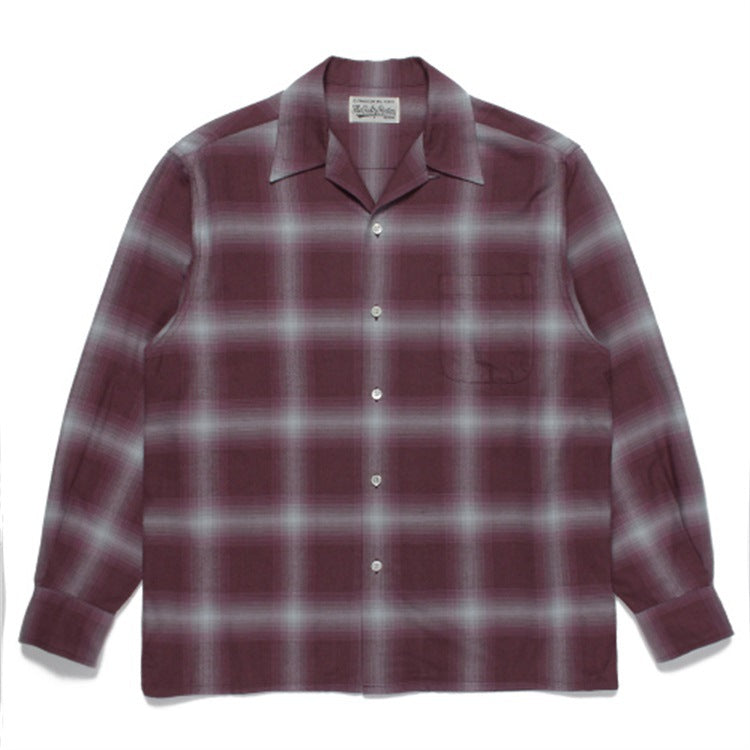 GUILTYPARTIES TIGER Long sleeved shirt plaid striped Hawaiian long-sleeved shirt