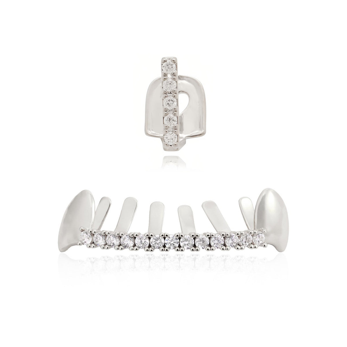 Grillz Hip-Hop Rock Hip Hop Zirconium Trim Braces TeethGrillz Real Gold Plated Braces