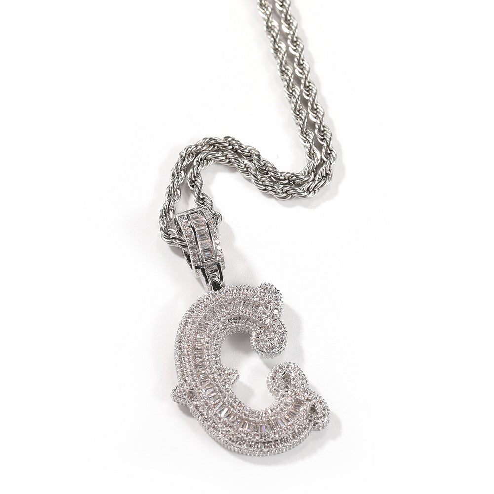 Jewelry Letter Necklace Fashion Full Diamond Barbed Rock Sugar Word Up St. Valentine's Spectrum