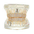 Grillz Hip-Hop Rock Hip Hop Braces Real Gold Plated 10-Tooth Microstudded Diamond HIPHOP Braces Halloween Hip Hop Ornament