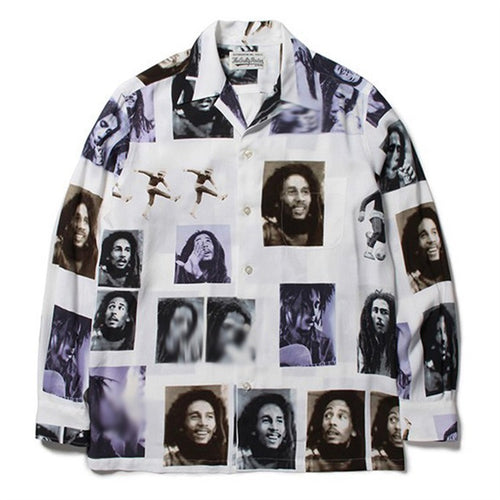 GUILTYPARTIES TIGER Long sleeved shirt bob-marley hawaii casual rayon long sleeved shirt men
