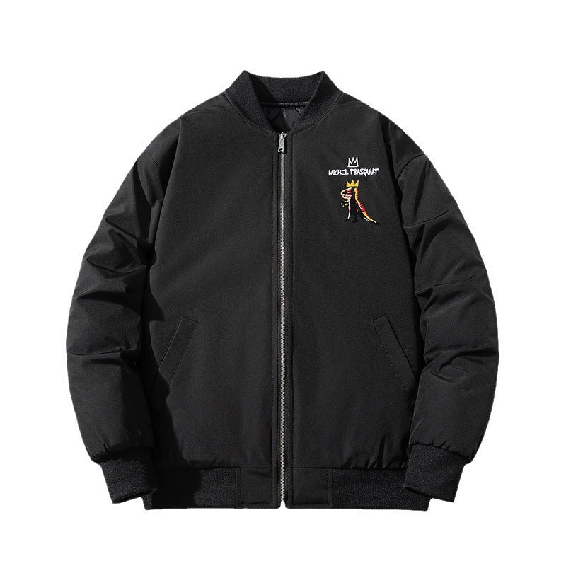 Mens Vintage Jackets Autumn/Winter Embroidered Jacket Padded Flight Suit Baseball Suit