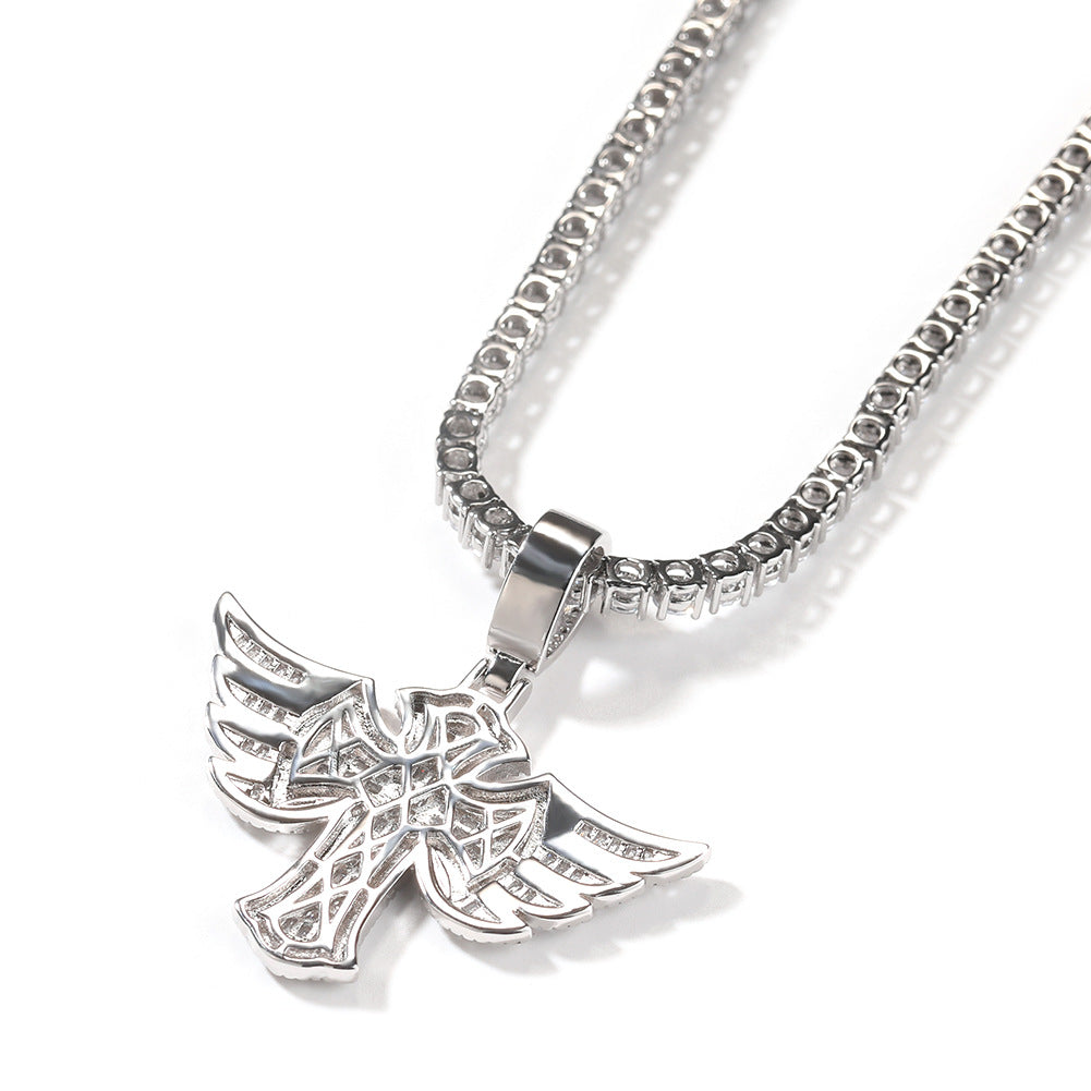 Jewelry Angel Wings Cross Diamond Pendant Fashion Angel Pieces Crosses Egypt Pieces Jesus Pieces St. Valentine's