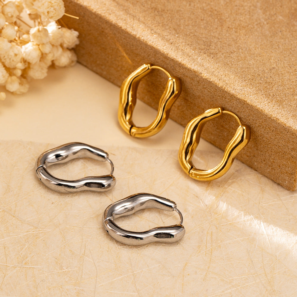 Retro simple irregular elegant versatile temperament female ear buckle