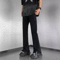 Men Jeans Raw Hem Ripped Skinny Jeans Summer Baggy Straight Trousers