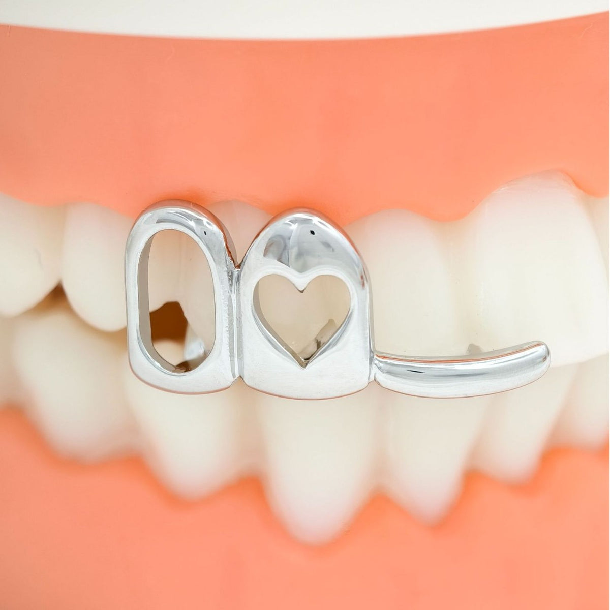 Grillz Hip-Hop Rock Love Braces Cross-border Hollow Triple Braces Heart-shaped Design Independent Braces Fashion Accessories Hip Hop Braces