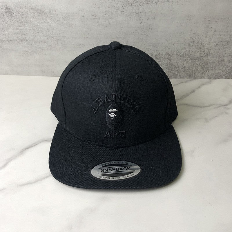 Bathing Ape Bape Hat Embroidered Round Label Baseball Cap Hard Top Street Hip Hop Flat Edge Cap