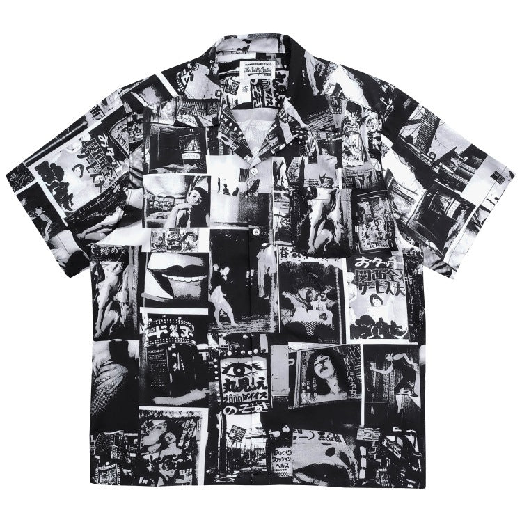 GUILTYPARTIES TIGER Shirts Moriyama Avenue, Coconut Tree, Lips Joint Hawaiian Short Sleeve Shirt Men