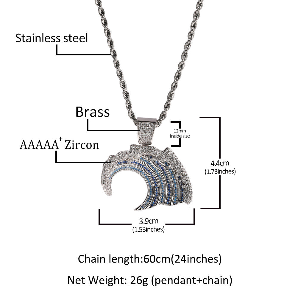 Jewelry Diamond Wave Hipster Pendant ins Pendant Spectrum St. Valentine's Jesus Pieces
