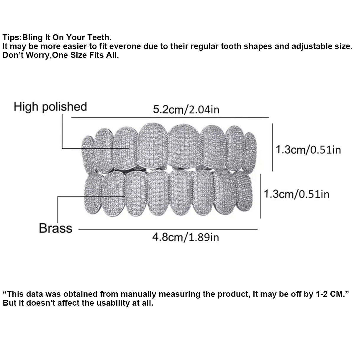 Grillz Hip-Hop Rock European and American Hip Hop Braces Real Gold Plated 10 Tooth Micro-studded Diamond Cross-border Hiphop Braces Halloween Hip Hop Ornaments