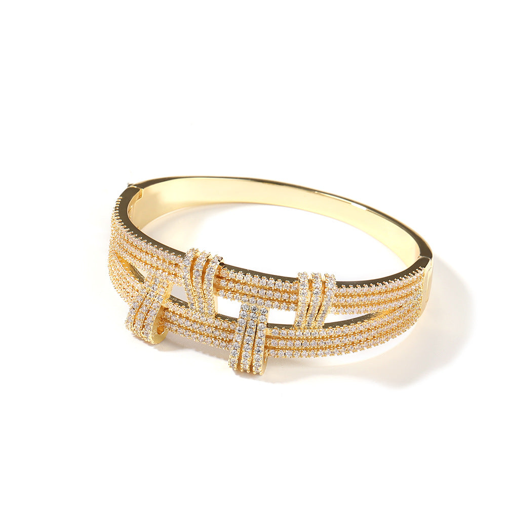 Bracelet Double Bracelet Metal Wind Diamond Tide Cool St. Valentine's