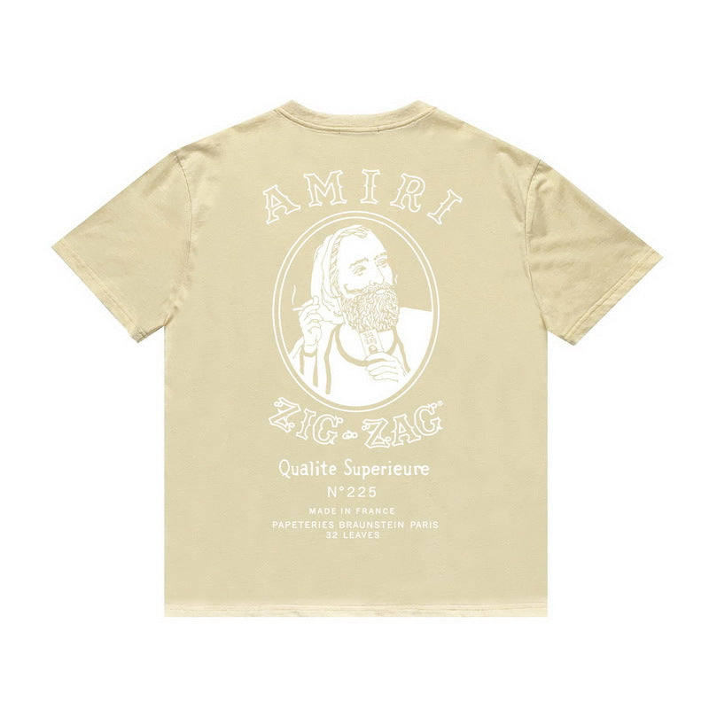 Amiri T Shirt Printed Casual Hip Hop round Neck Short Sleeve T-shirt