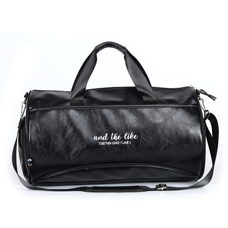Leather duffel bag fashion shoulder messenger bag sports bag men's travel bag fitness bag women's portable training bag