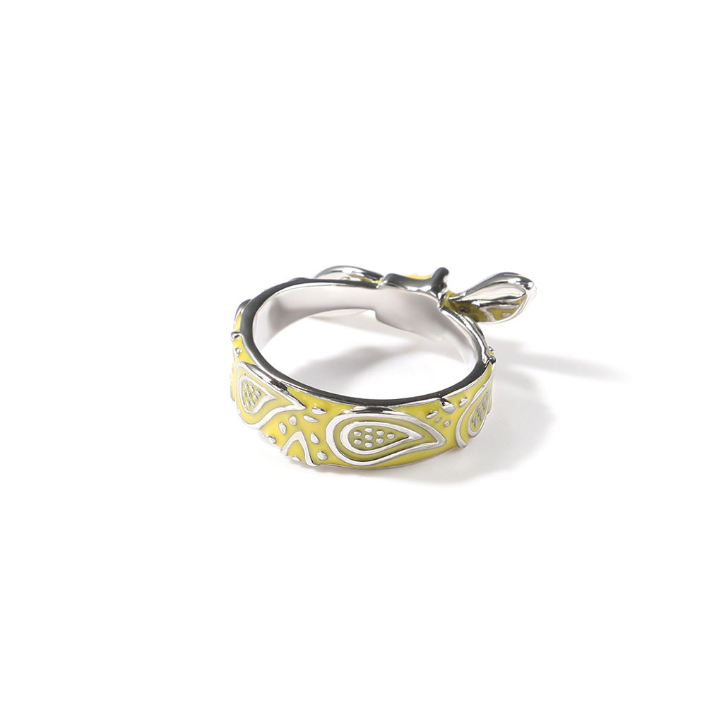 Rings Ring Copper Oil Dripping Cashew Flower Spectrum St. Valentine's