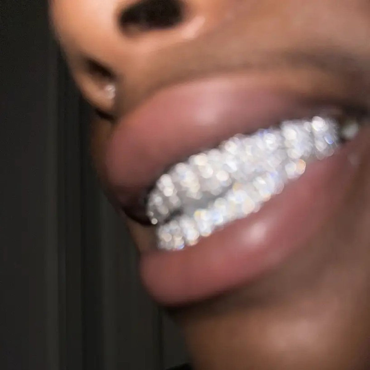 Grillz Hip-Hop Rock Hip Hop Braces Real Gold Plated 10 Tooth Micro-studded Diamond Cross Border Hiphop Braces Halloween Hip Hop Ornament