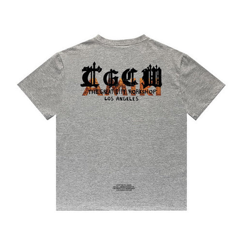 Amiri T Shirt Letter Print Casual Hip Hop round Neck Short Sleeve T-shirt