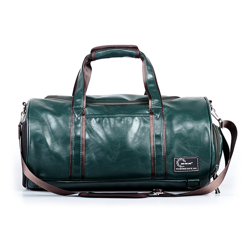 Leather duffel bag messenger bag travel bag wet and dry separation sports bag men's fitness bag backpack backpack