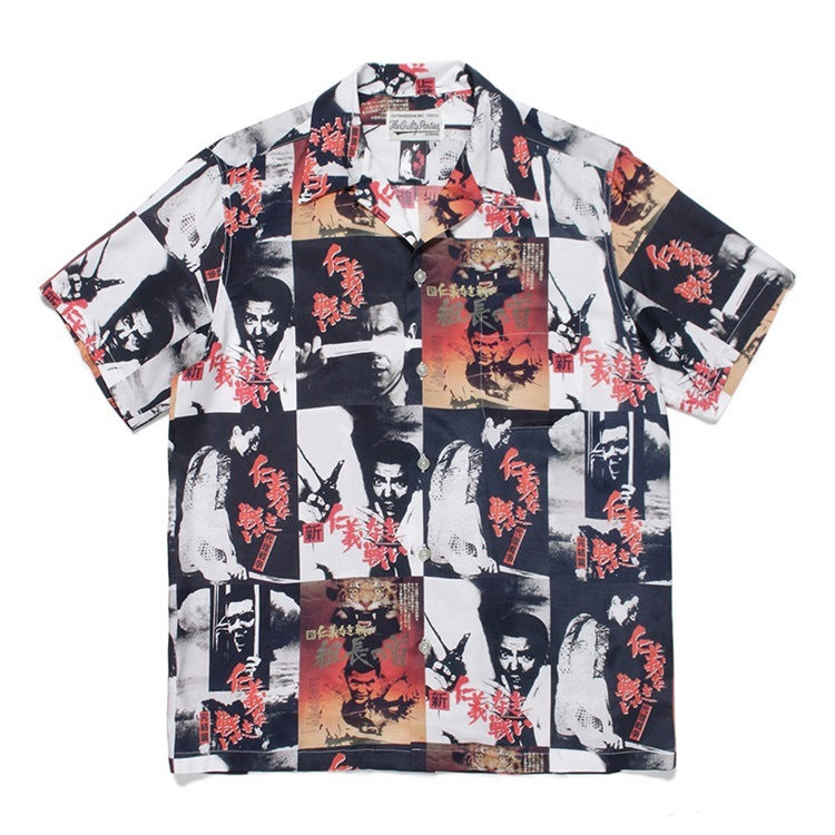 GUILTYPARTIES TIGER Shirts Basquiat graffiti Hawaiian short-sleeved flower shirt for men and women
