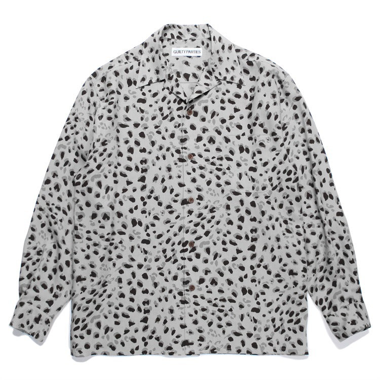 GUILTYPARTIES TIGER Long sleeved shirt Leopard print, Hawaiian rayon casual long-sleeved shirt men