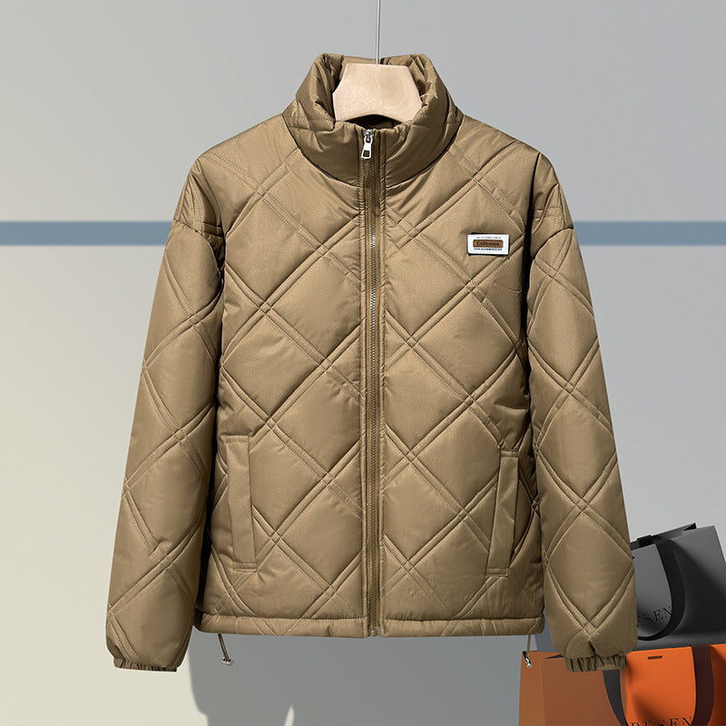 Mens Vintage Jackets Loose Plaid Vintage Padded Jacket