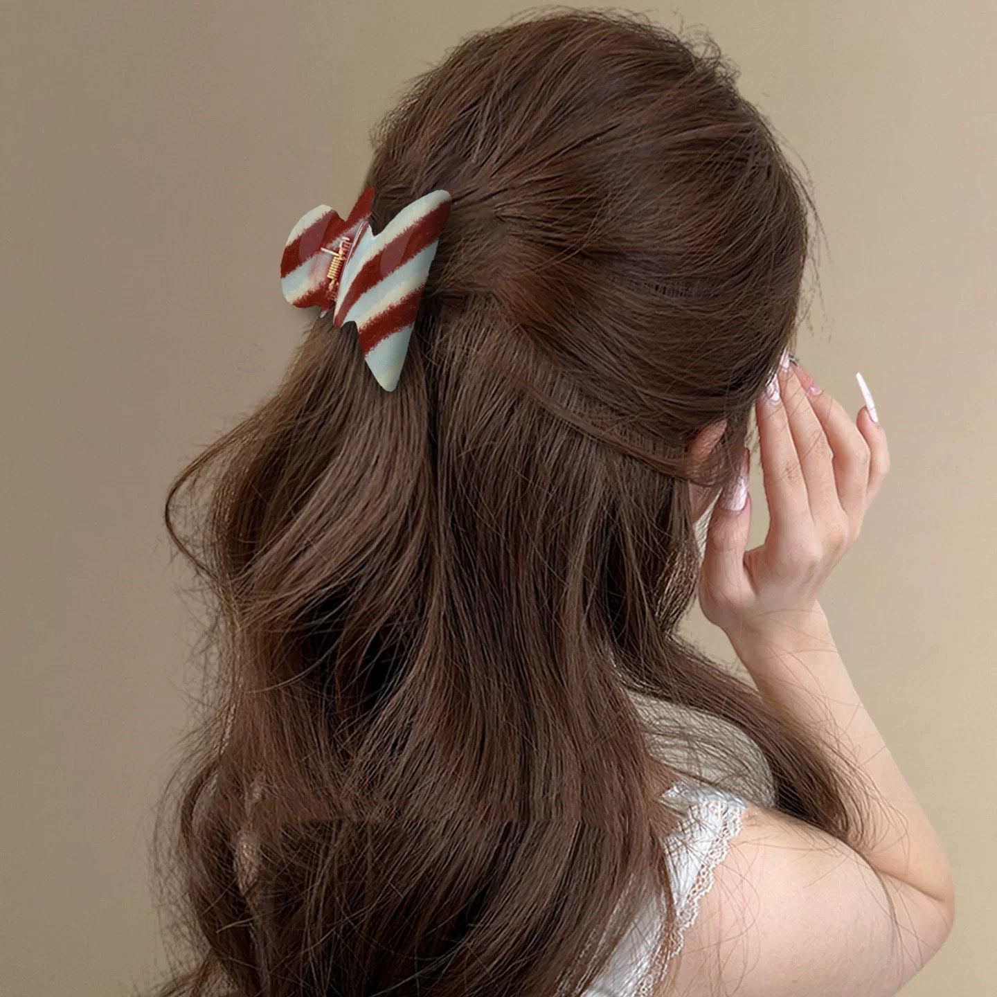 Sea Salt Mint Twill Grab Clip Fresh Half Tie Hair Shark Clip Hair Clip