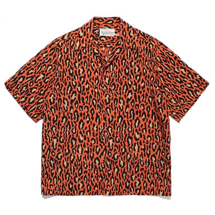 GUILTYPARTIES TIGER Shirts 24AW Leopard print, Hawaiian casual short-sleeved shirt men