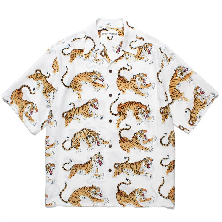 GUILTYPARTIES TIGER Shirts 24ss Tiger TIM LEHI, Hawaiian Short Sleeve Shirt