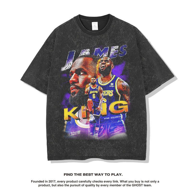 Nba T Shirt James Print Fashion Brand Short Sleeve T-shirt Loose