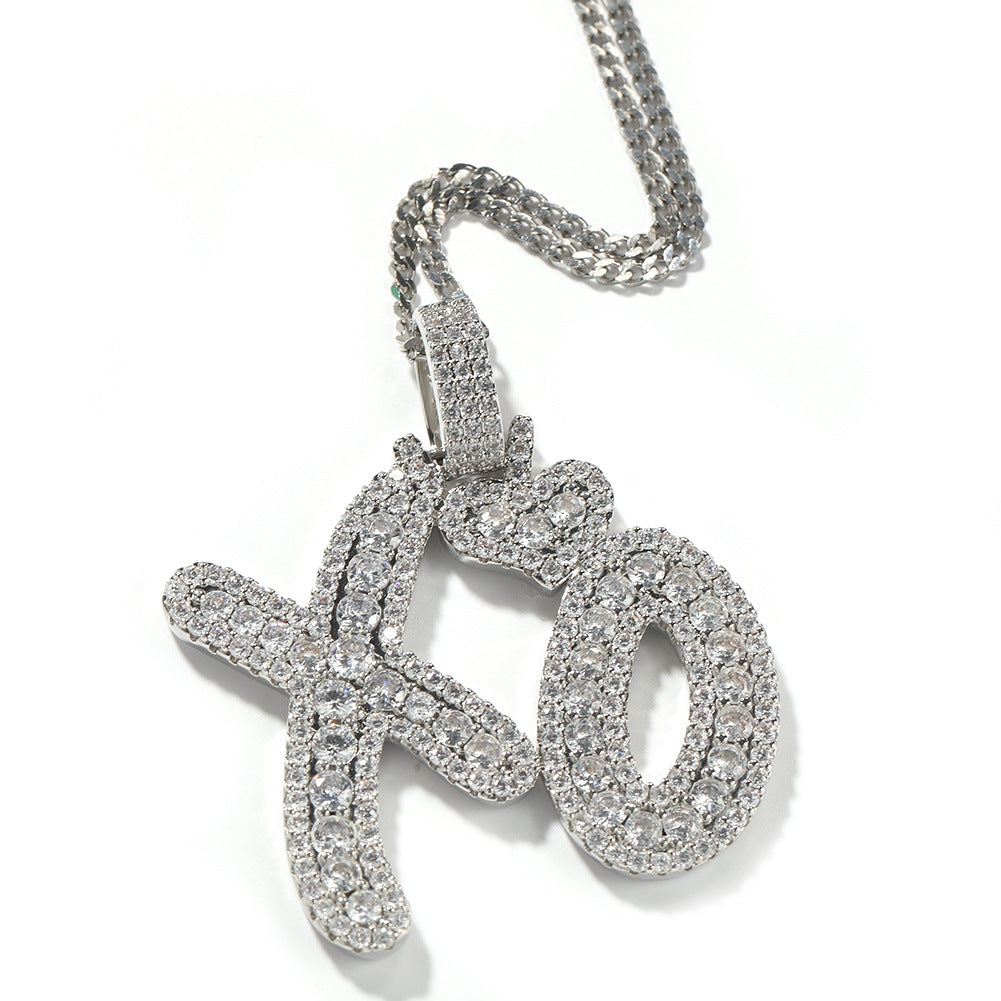 Jewelry Hip Hop Gummy Love XO Letter Pendant Men and Women Necklaces Word Up St. Valentine's Spectrum