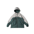 Unisex Jacket Vintage Color Matching Hooded Hooded Jacket Men's Jacket Coat