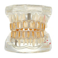 Grillz Hip-Hop Rock Hip Hop Braces Real Gold Plated 8-tooth Hollow Filled Diamond Cross-Border HIPHOP Braces Halloween Hip Hop Ornaments