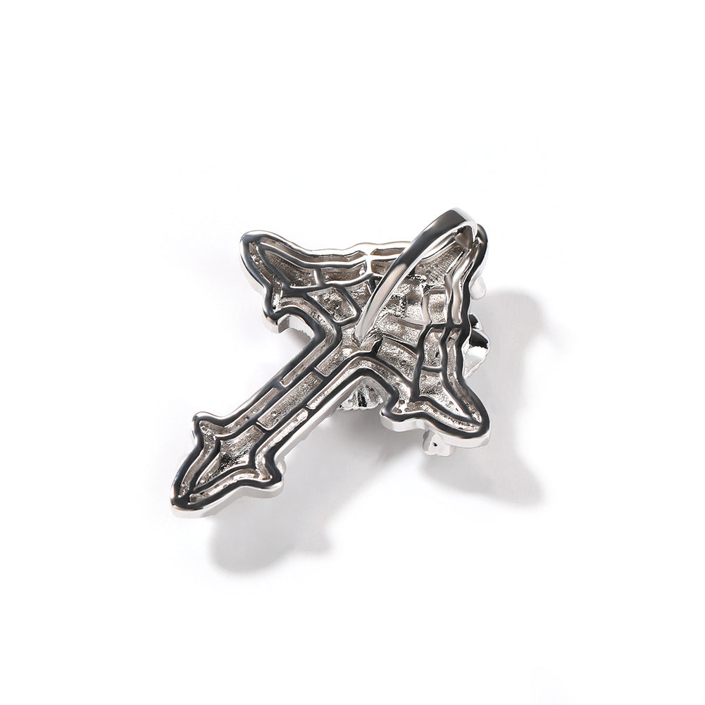 Jewelry ins Wind Rose Cross Zircon Pendant Twist Chain Necklace Crosses Royalty Egypt Pieces