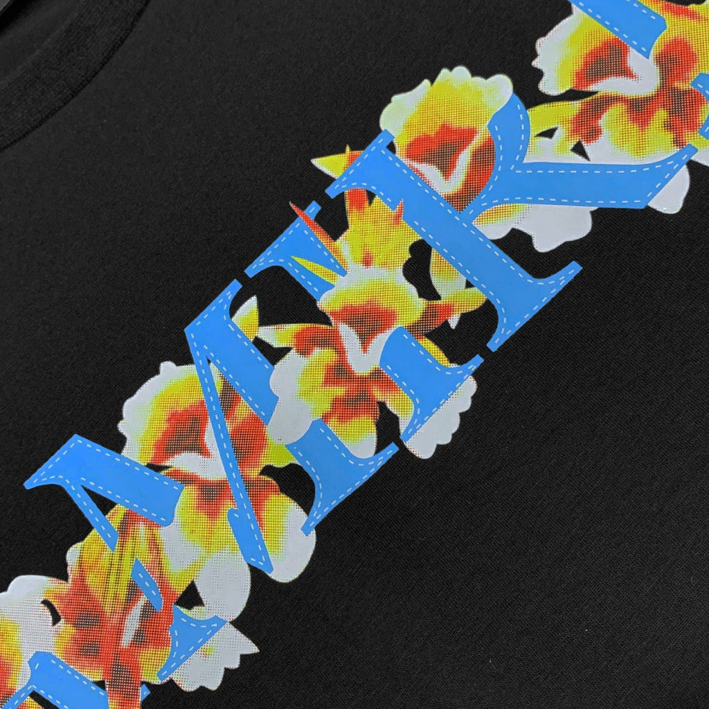 Amiri T Shirt Flower Print Casual Round Neck