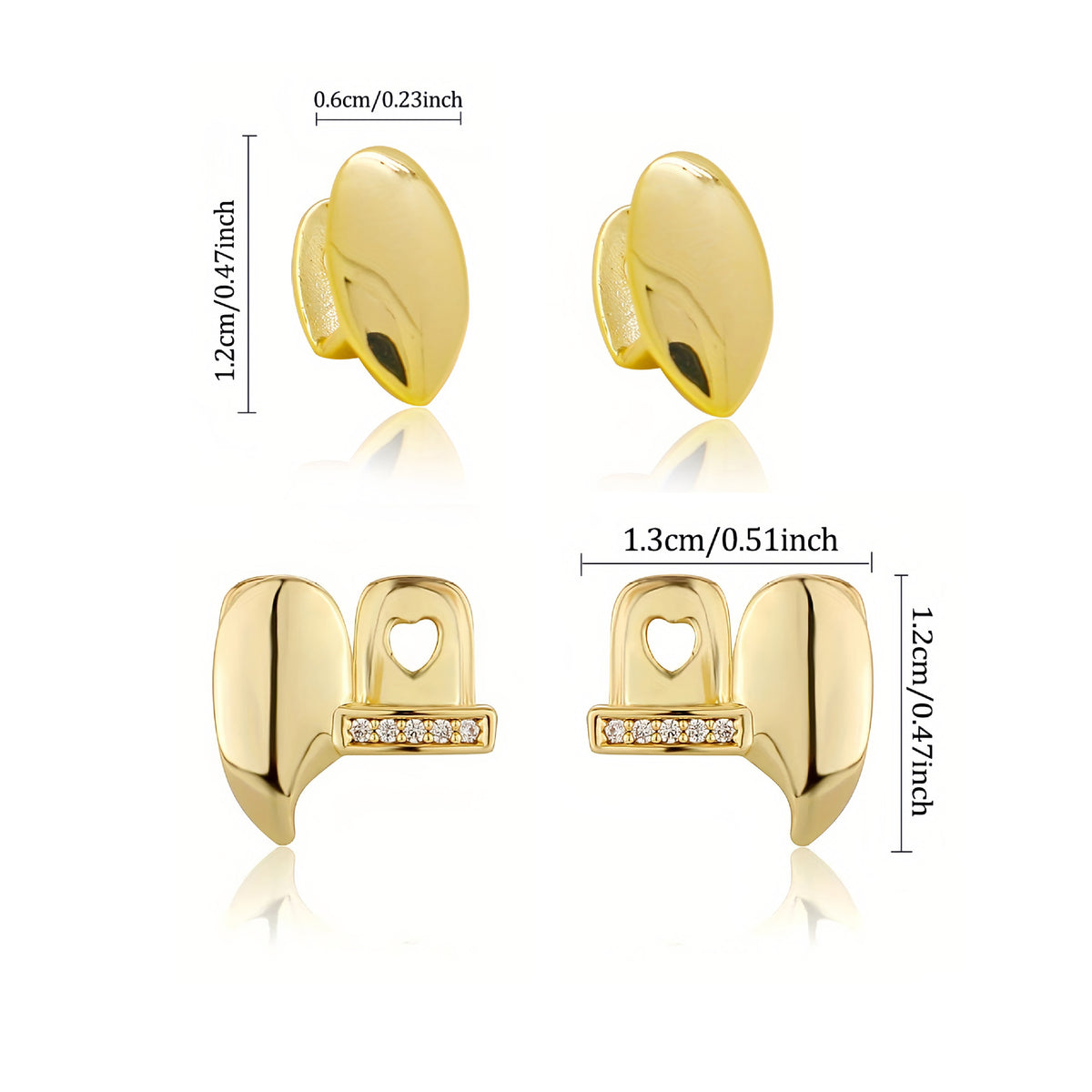Grillz Hip-Hop Rock Symmetrical Fangs Zircon Braces Horizontal Bar Combination Personalized Dentures Men's Cross-Border Hip-Hop Accessories